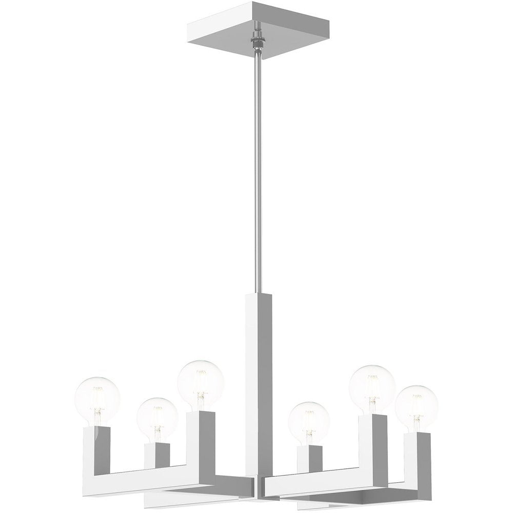 Six Light Dimmable Chandelier With Shades