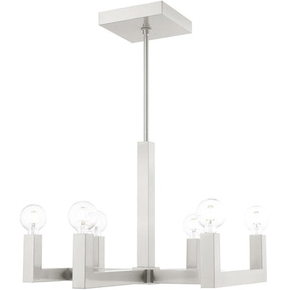 Six Light Dimmable Chandelier With Shades
