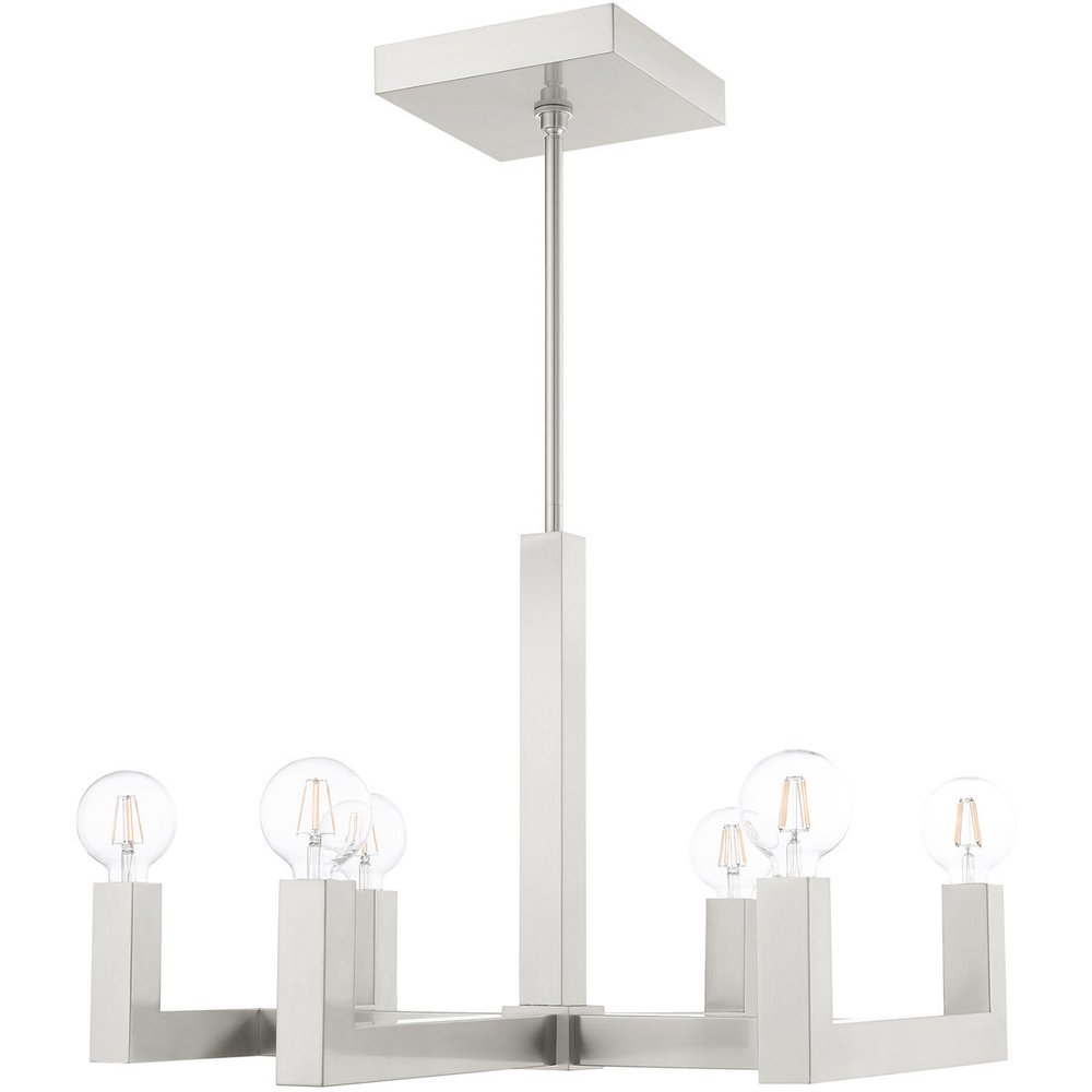 Six Light Dimmable Chandelier With Shades