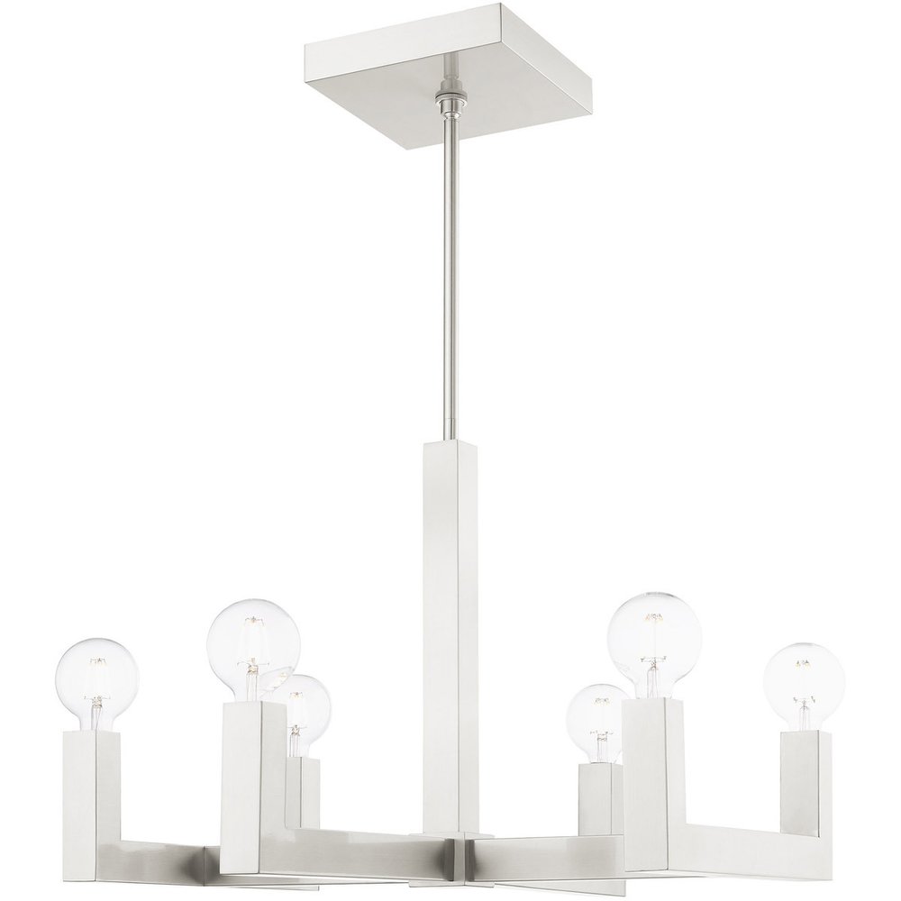 Six Light Dimmable Chandelier With Shades