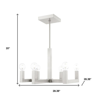Six Light Dimmable Chandelier With Shades
