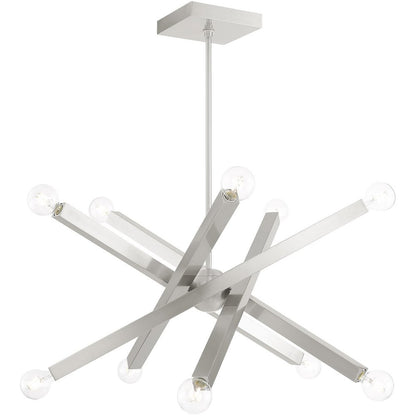 Ten Light Dimmable Chandelier With Shades