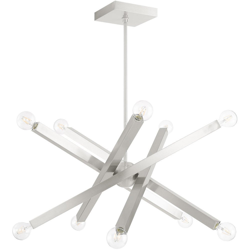 Ten Light Dimmable Chandelier With Shades