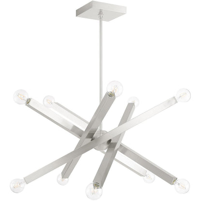 Ten Light Dimmable Chandelier With Shades