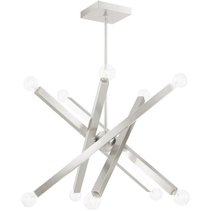Ten Light Dimmable Chandelier With Shades