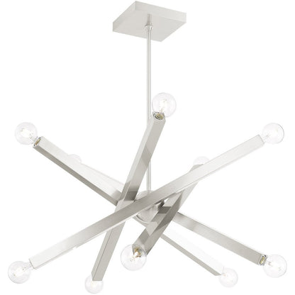 Ten Light Dimmable Chandelier With Shades