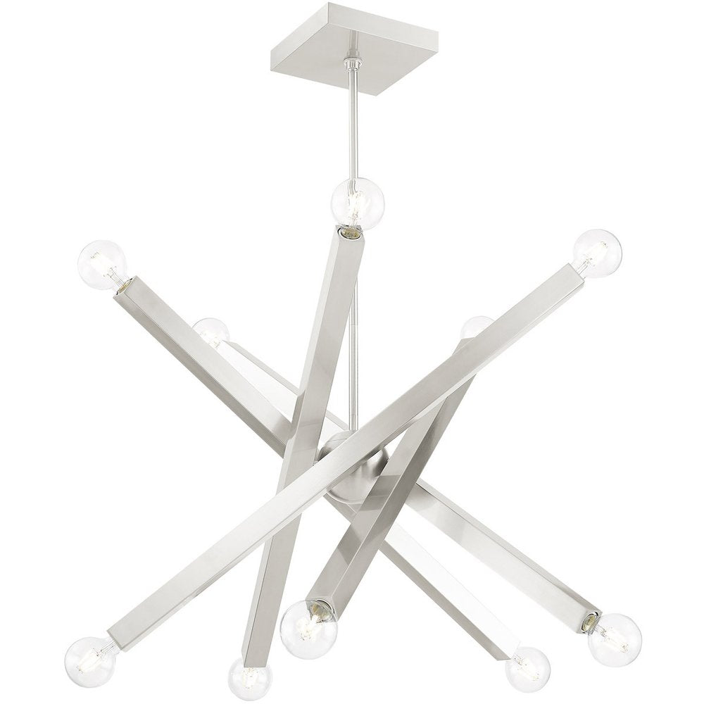 Ten Light Dimmable Chandelier With Shades