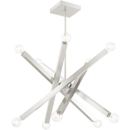 Ten Light Dimmable Chandelier With Shades