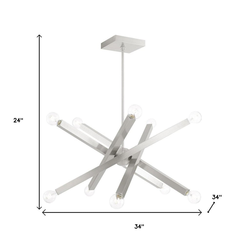 Ten Light Dimmable Chandelier With Shades