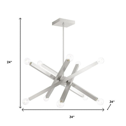 Ten Light Dimmable Chandelier With Shades
