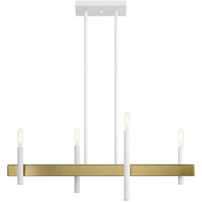 Four Light Dimmable Chandelier With Shades