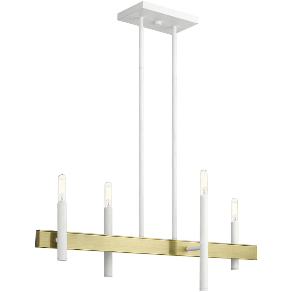 Four Light Dimmable Chandelier With Shades