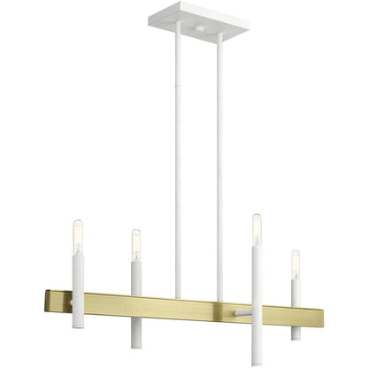 Four Light Dimmable Chandelier With Shades