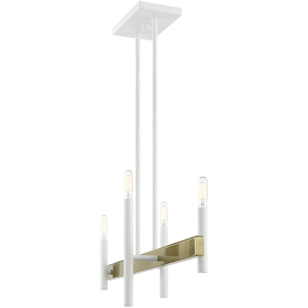 Four Light Dimmable Chandelier With Shades