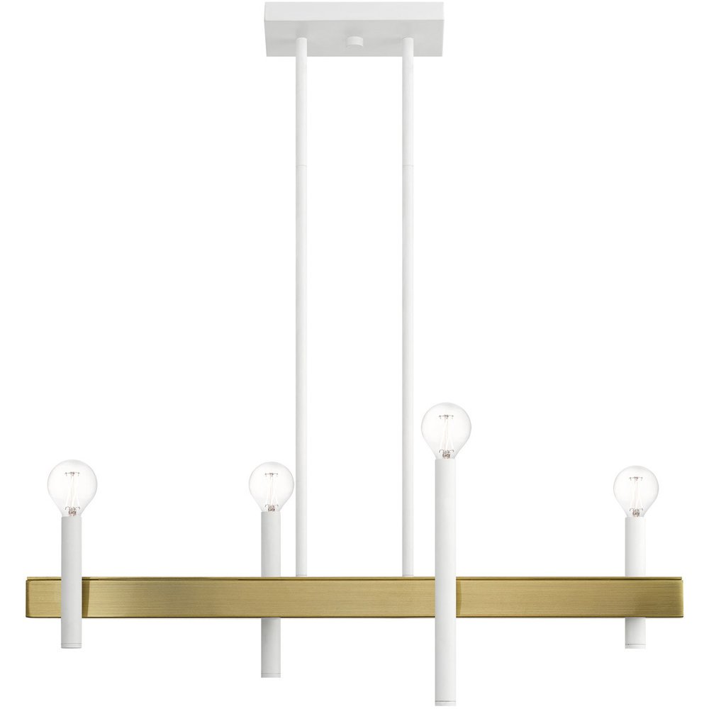 Four Light Dimmable Chandelier With Shades