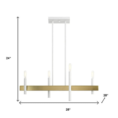Four Light Dimmable Chandelier With Shades