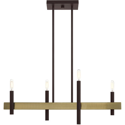 Four Light Dimmable Chandelier With Shades