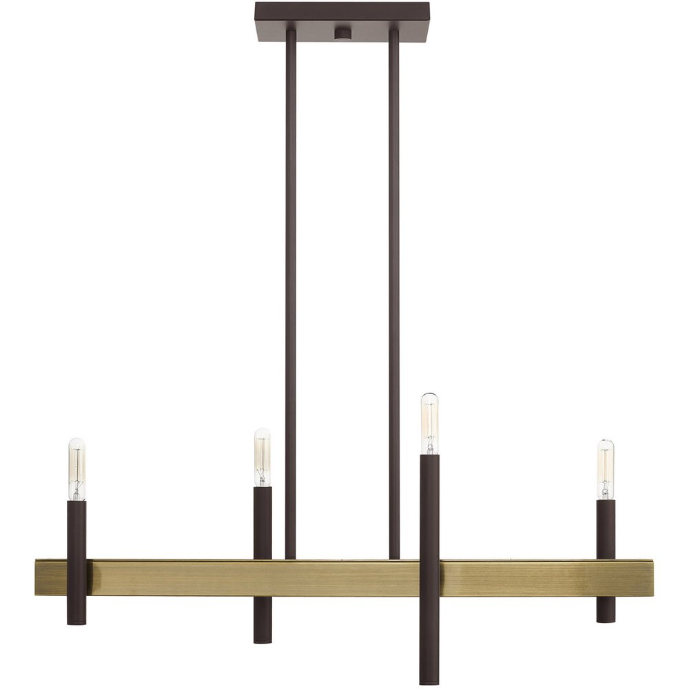 Four Light Dimmable Chandelier With Shades