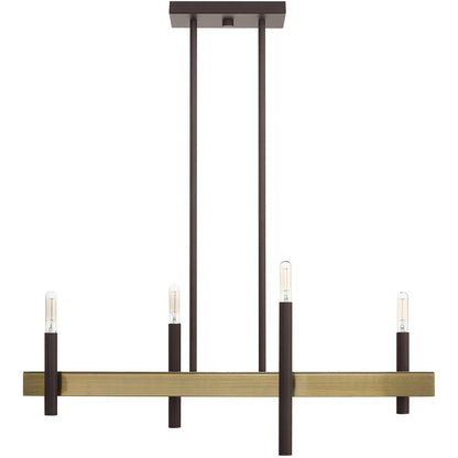 Four Light Dimmable Chandelier With Shades