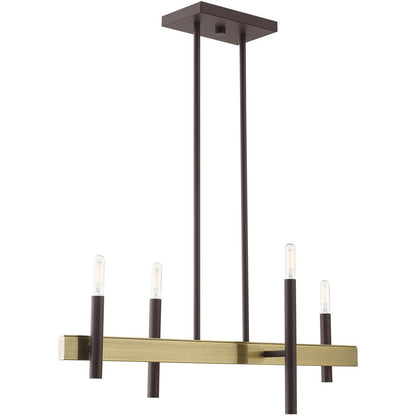 Four Light Dimmable Chandelier With Shades