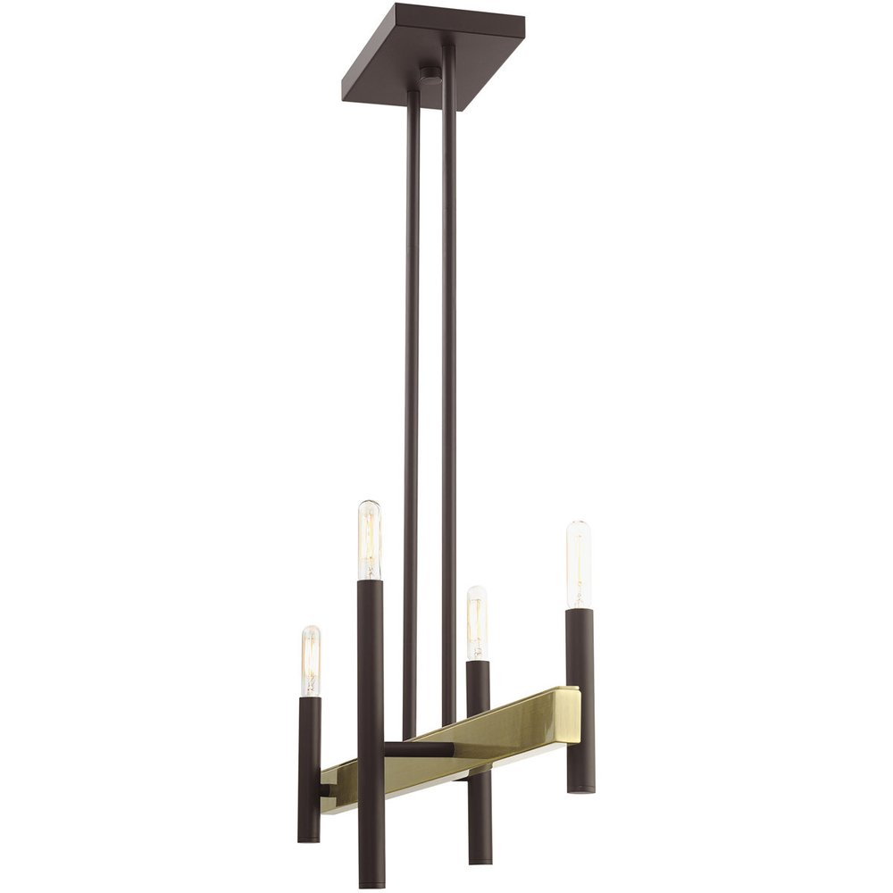 Four Light Dimmable Chandelier With Shades