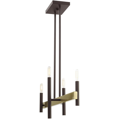 Four Light Dimmable Chandelier With Shades