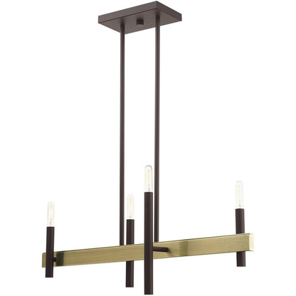 Four Light Dimmable Chandelier With Shades