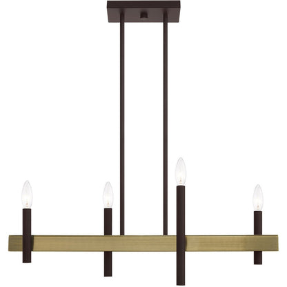 Four Light Dimmable Chandelier With Shades