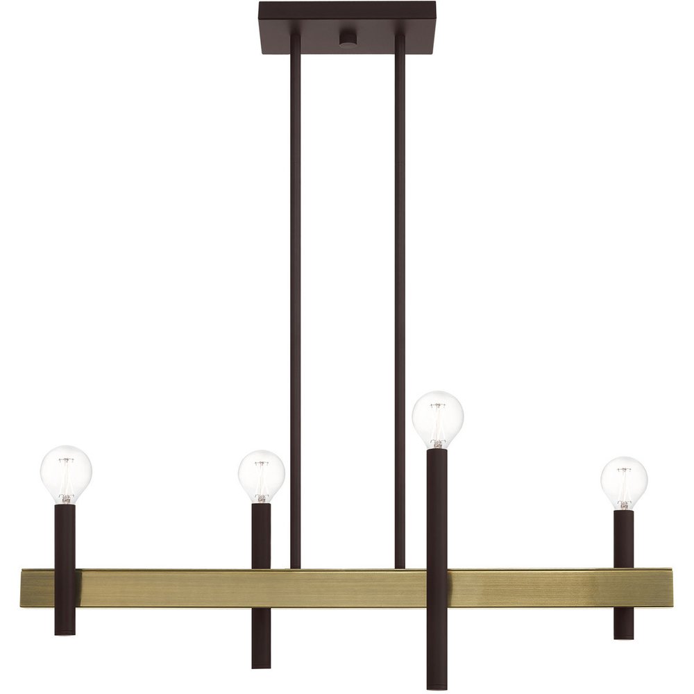 Four Light Dimmable Chandelier With Shades