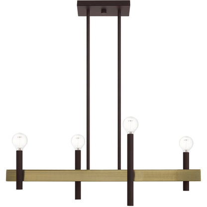 Four Light Dimmable Chandelier With Shades
