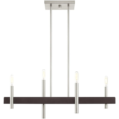 Four Light Dimmable Chandelier With Shades