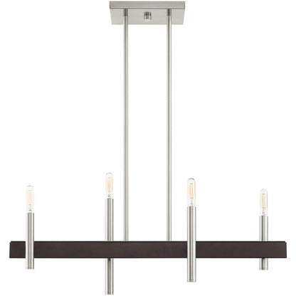 Four Light Dimmable Chandelier With Shades