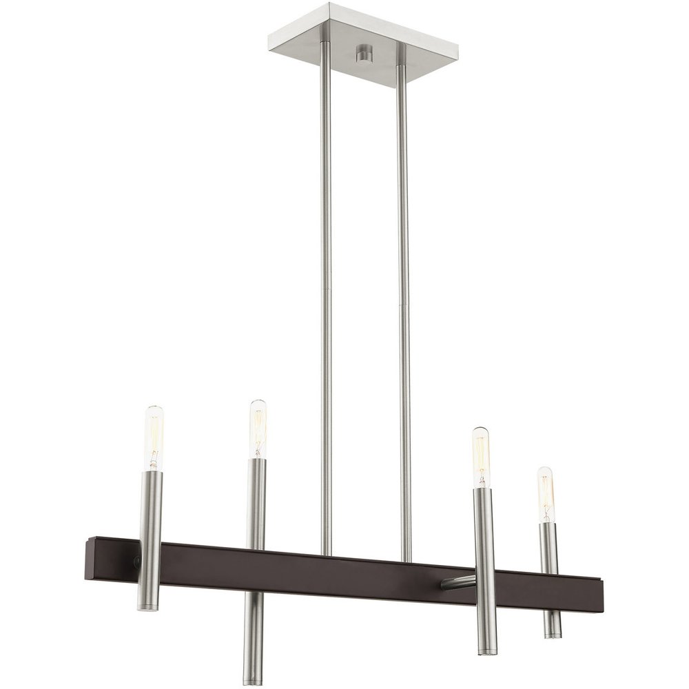 Four Light Dimmable Chandelier With Shades