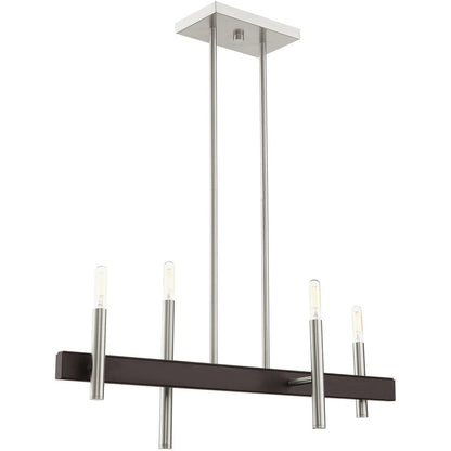 Four Light Dimmable Chandelier With Shades