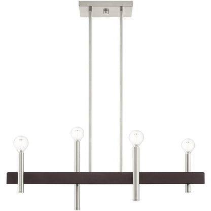 Four Light Dimmable Chandelier With Shades