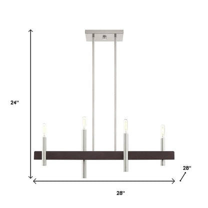 Four Light Dimmable Chandelier With Shades