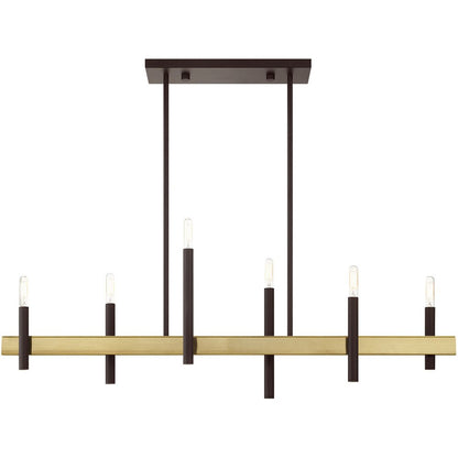 Six Light Dimmable Chandelier With Shades