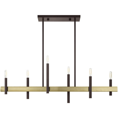 Six Light Dimmable Chandelier With Shades