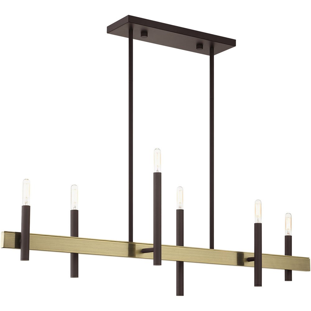 Six Light Dimmable Chandelier With Shades