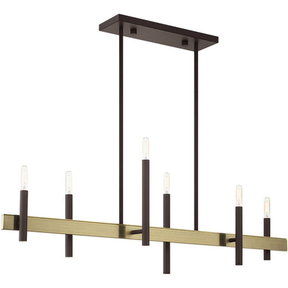 Six Light Dimmable Chandelier With Shades