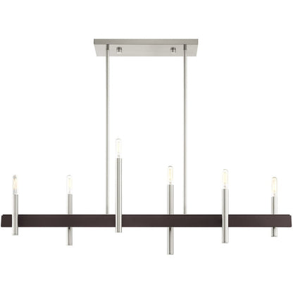 Six Light Dimmable Chandelier With Shades