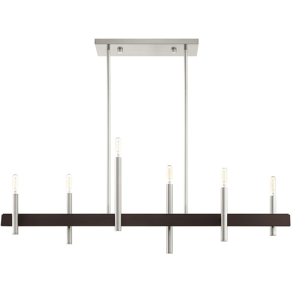 Six Light Dimmable Chandelier With Shades
