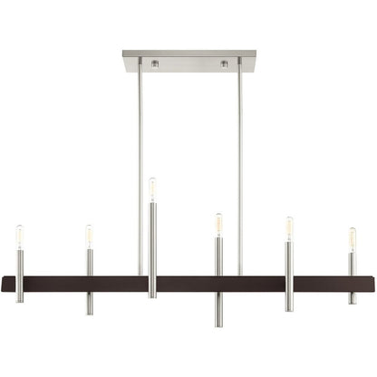 Six Light Dimmable Chandelier With Shades