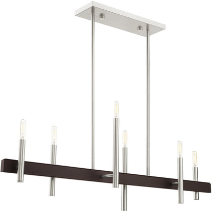 Six Light Dimmable Chandelier With Shades