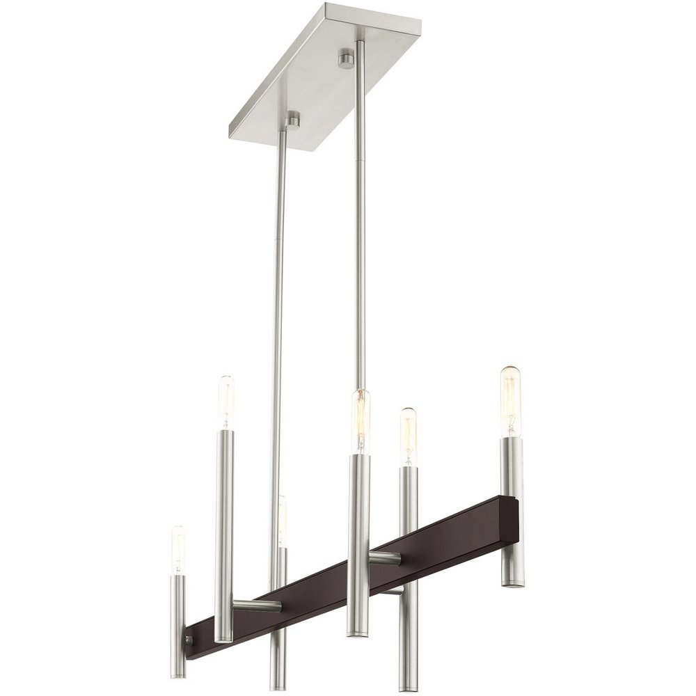 Six Light Dimmable Chandelier With Shades