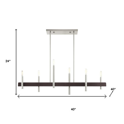 Six Light Dimmable Chandelier With Shades