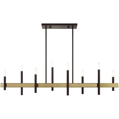 Eight Light Dimmable Chandelier With Shades