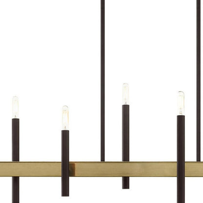 Eight Light Dimmable Chandelier With Shades