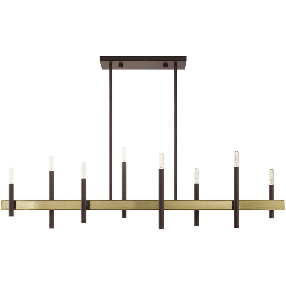 Eight Light Dimmable Chandelier With Shades