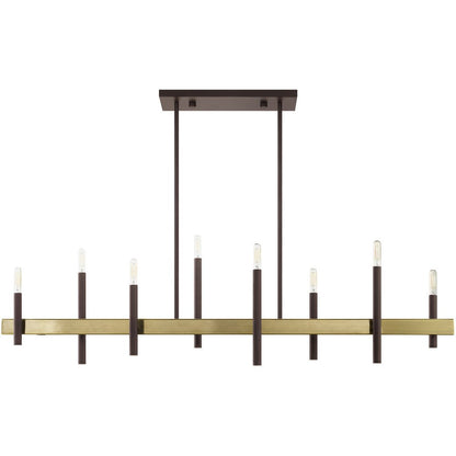 Eight Light Dimmable Chandelier With Shades